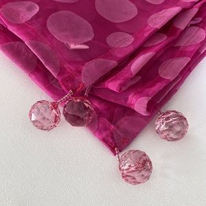 Saro Lifestyle Pink Polka Dot Organza Table Topper